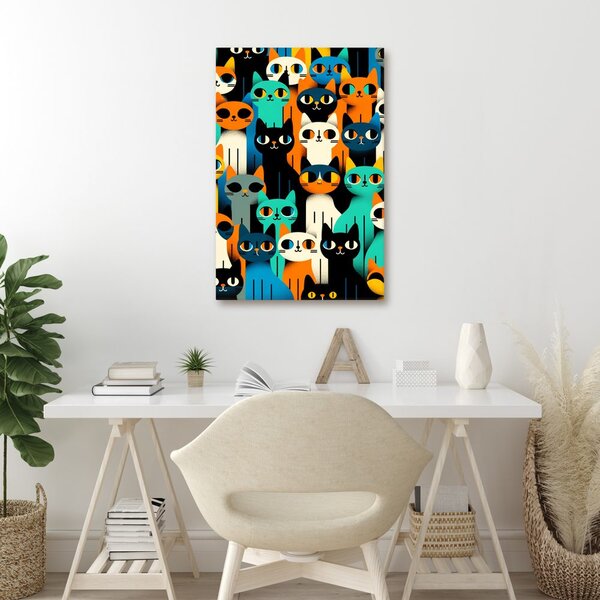 Quadro su tela – Mosaico di gatti vivaci