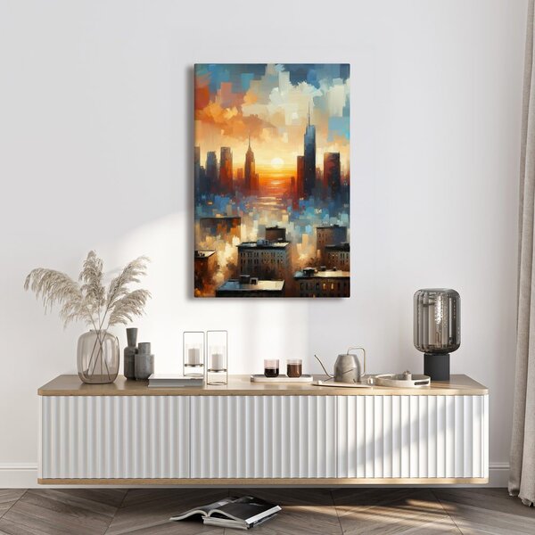Quadro su tela – Tramonto sulla città