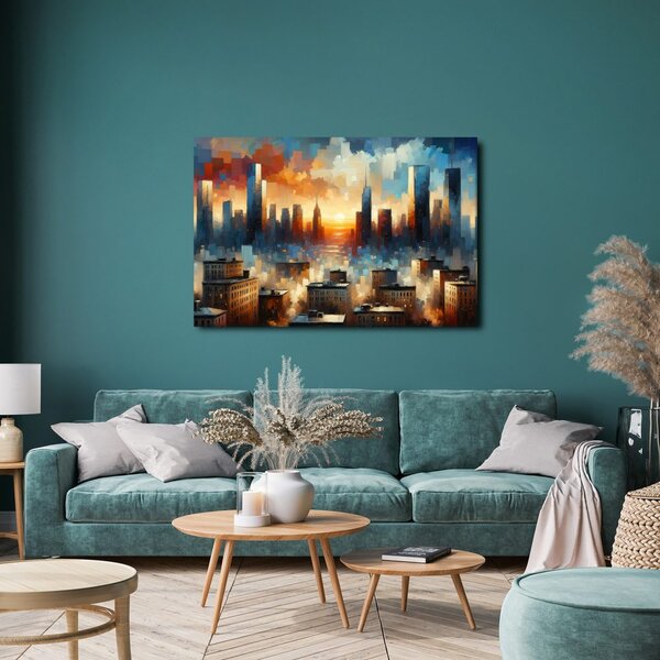 Quadro su tela – Città al bagliore del sole