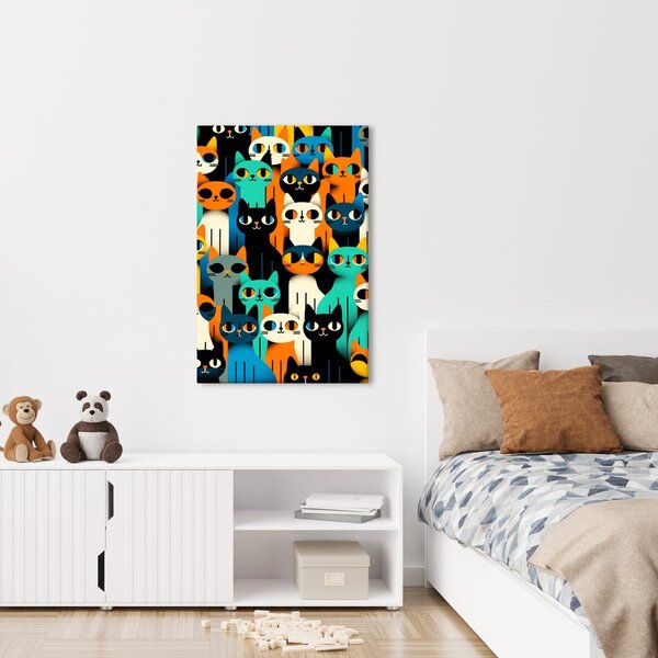 Quadro su tela – Mosaico di gatti vivaci