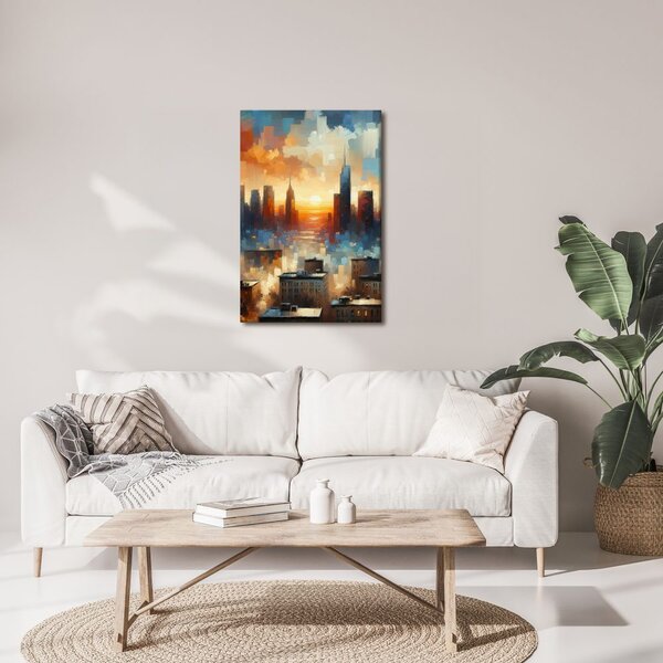 Quadro su tela – Tramonto sulla città