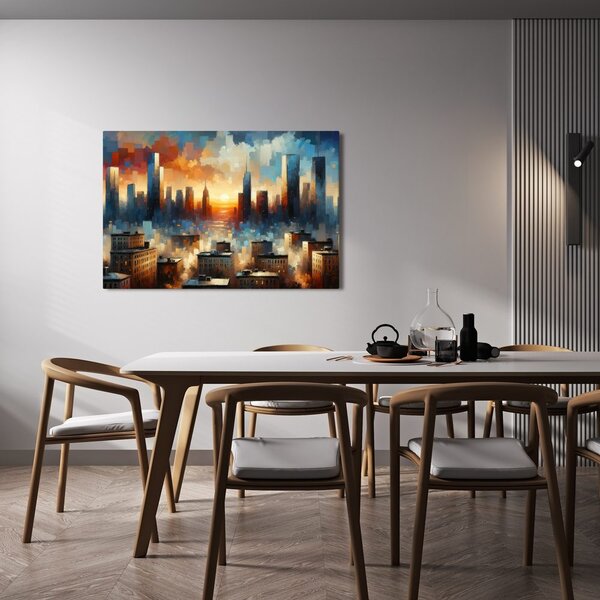Quadro su tela – Città al bagliore del sole