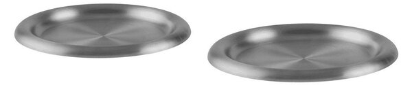 Set di piatti argentati in acciaio inox 2 pz ø 28 cm Roto – noo.ma