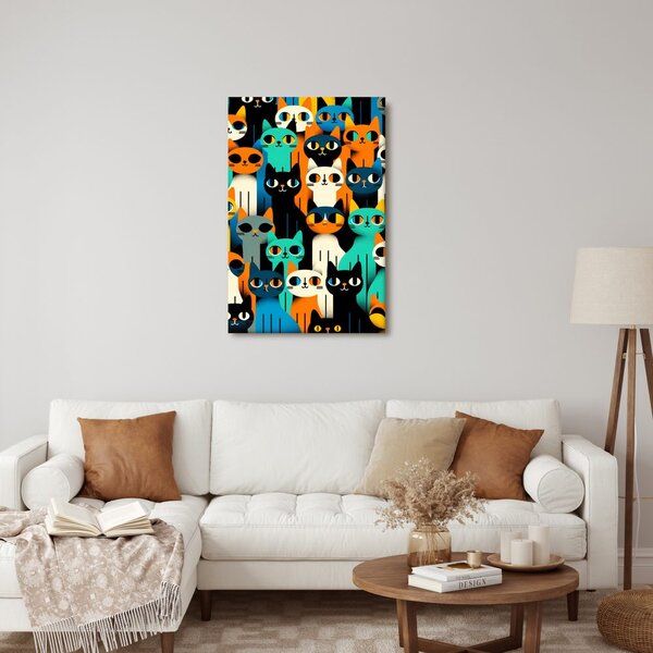 Quadro su tela – Mosaico di gatti vivaci