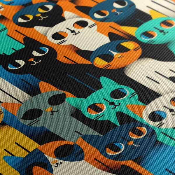 Quadro su tela – Mosaico di gatti vivaci