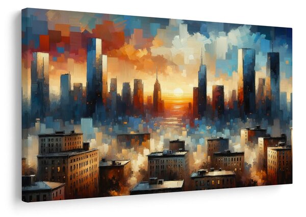 Quadro su tela – Città al bagliore del sole