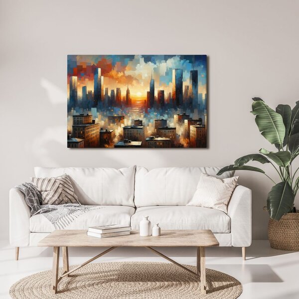 Quadro su tela – Città al bagliore del sole