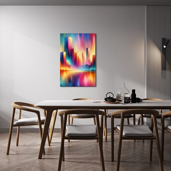 Quadro su tela – Città luminosa di notte