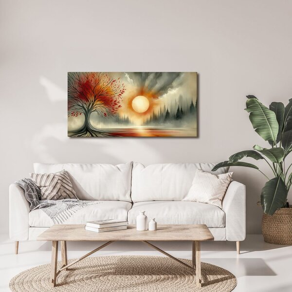 Quadro su tela – Albero della vita autunnale al lago