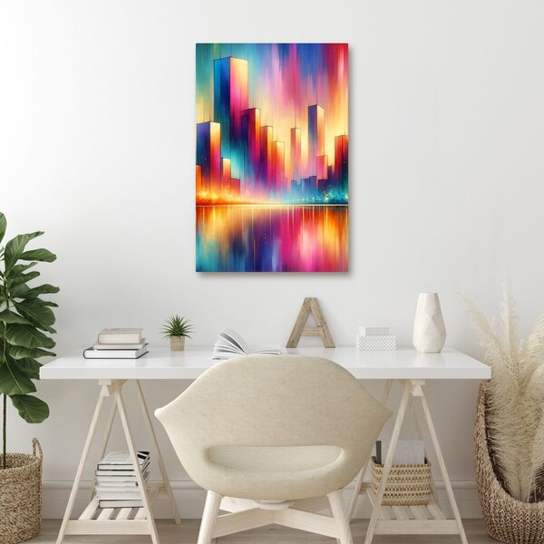 Quadro su tela – Città luminosa di notte