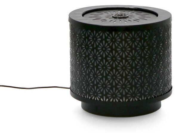 Fontana con Led Ø25x23 cm in Metallo Miki Nera