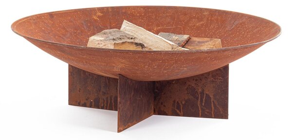Braciere da Giardino Ø73x24 cm in Acciaio Nebraska Ruggine