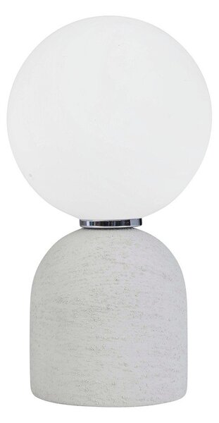 Lampada da tavolo grigia in ceramica con paralume in vetro (altezza totale 22 cm) Jael – Yes Everyday