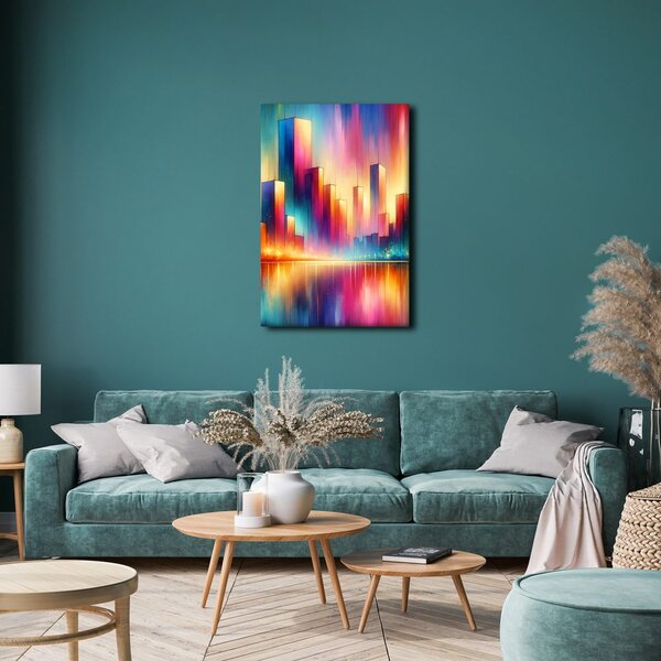 Quadro su tela – Città luminosa di notte