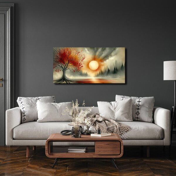Quadro su tela – Albero della vita autunnale al lago
