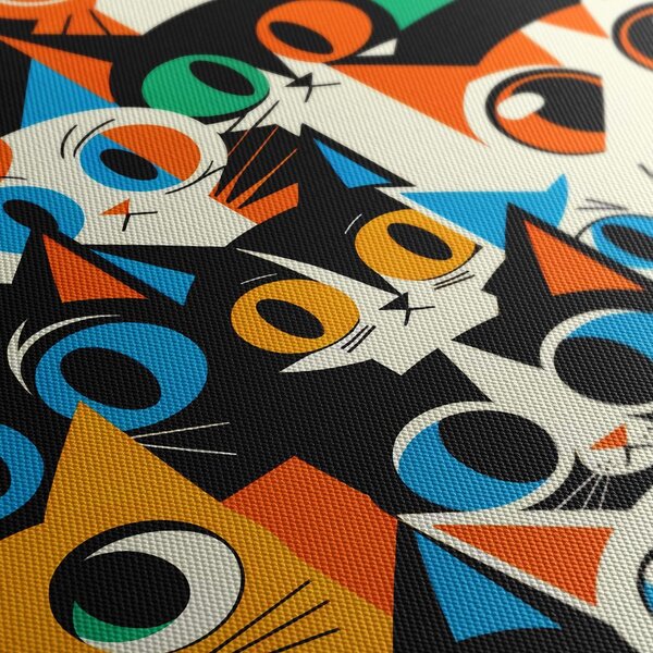 Quadro su tela – Gatti colorati in astratto