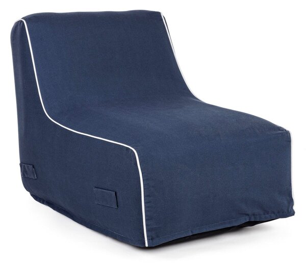 Poltrona Pouf Chaise Lounge Gonfiabile 90x60x70 cm in Poliestere Rihanna Blu