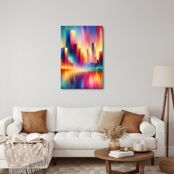 Quadro su tela – Città luminosa di notte