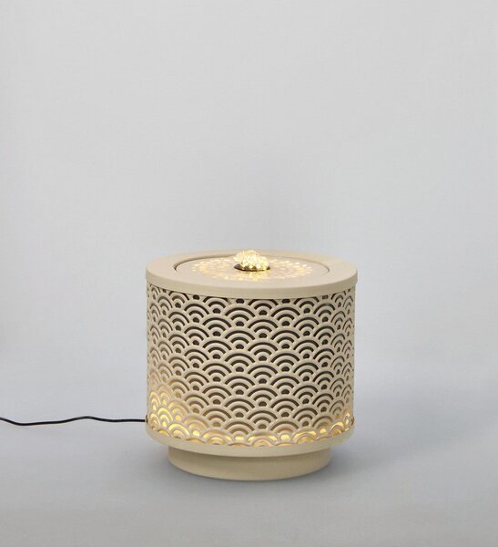 Fontana con Led Ø25x23 cm in Metallo Akira Beige