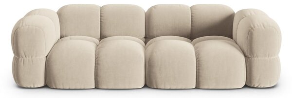 Divano beige con rivestimento in velluto 250 cm Loretto – Cosmopolitan Design