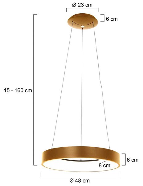Steinhauer Ringlede lampada LED a sospensione Ø 48 cm oro