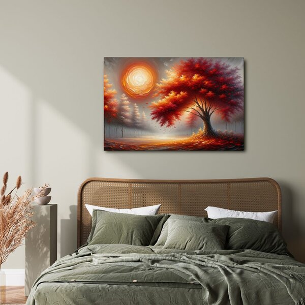 Quadro su tela – Albero della vita infuocato al sole autunnale