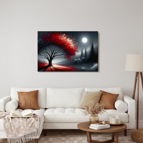 Quadro su tela – Albero della vita sotto la luna