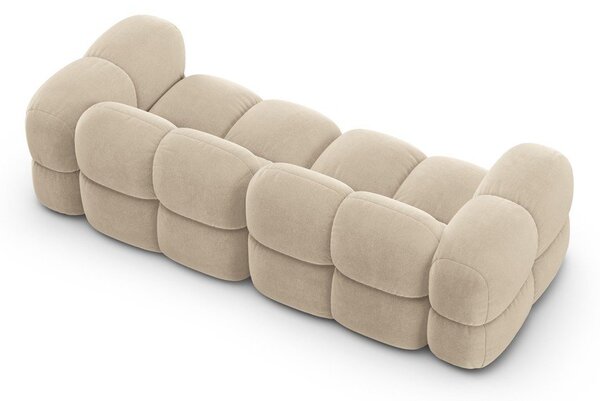 Divano beige con rivestimento in velluto 250 cm Loretto – Cosmopolitan Design
