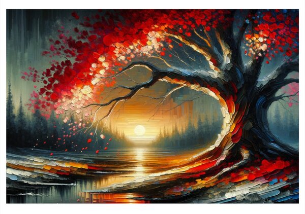 Quadro su tela – Albero della vita al tramonto