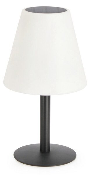 Lampada da Tavolo con Ricarica Solare Ø20x36 cm in Acciaio Solar Bianca con Base Nera