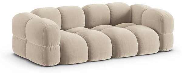 Divano beige con rivestimento in velluto 250 cm Loretto – Cosmopolitan Design