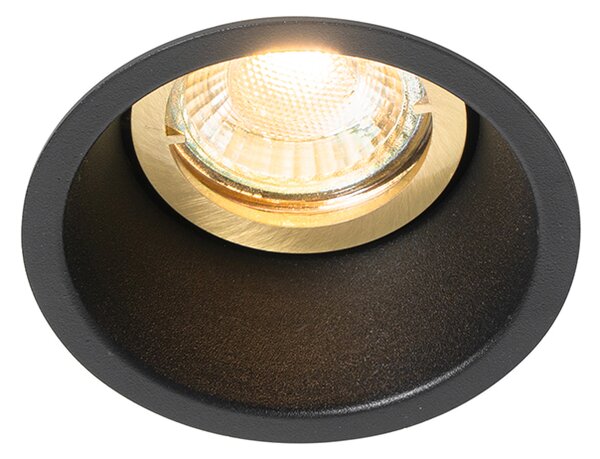 Set di 6 faretti da incasso moderni neri con oro, ruotabili e inclinabili - Alloy