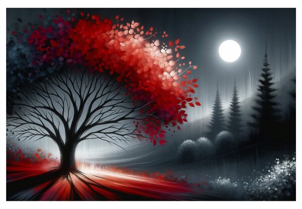 Quadro su tela – Albero della vita sotto la luna