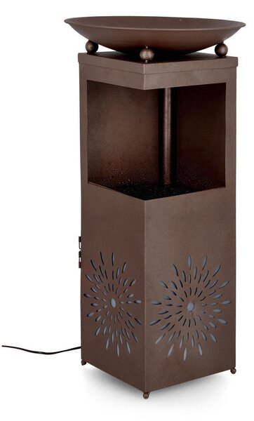 Fontana con Led 40,5x40,5x78 cm in Metallo Yuki Marrone