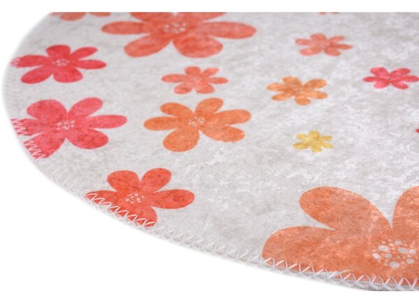 Tappeto per bambini arancione e avorio lavabile ø120 cm Fall Flowers – Vitaus