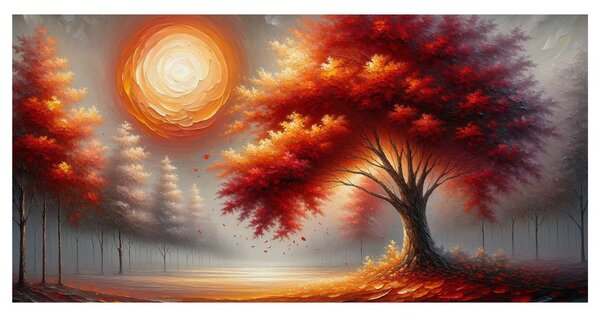 Quadro su tela – Albero della vita autunnale alla luce del sole