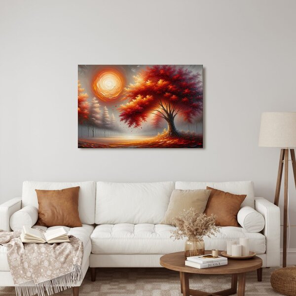 Quadro su tela – Albero della vita infuocato al sole autunnale