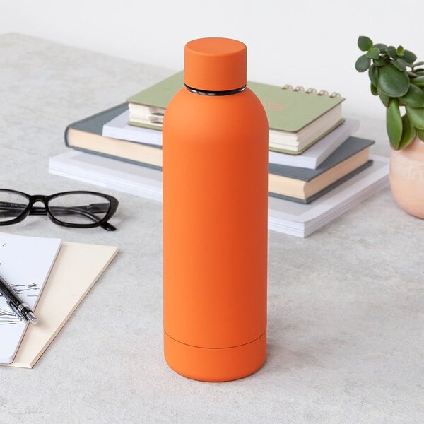 Bottiglia bottiglia da viaggio arancione in acciaio inox 500 ml – Rex London