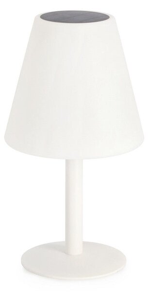 Lampada da Tavolo con Ricarica Solare Ø20x36 cm in Acciaio Solar Bianca