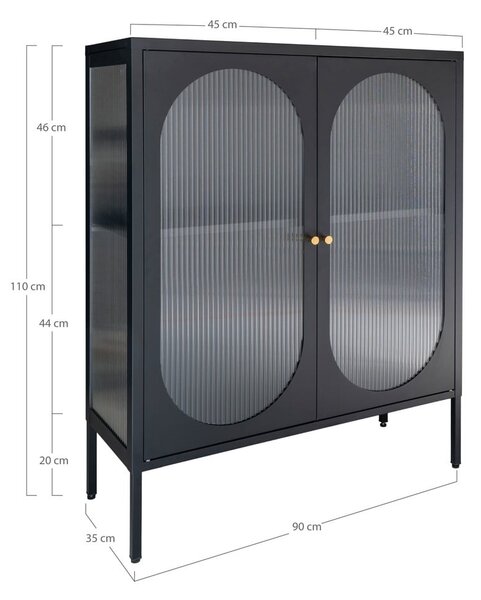 Vetrina in metallo nero 90x110 cm Adelaide - House Nordic