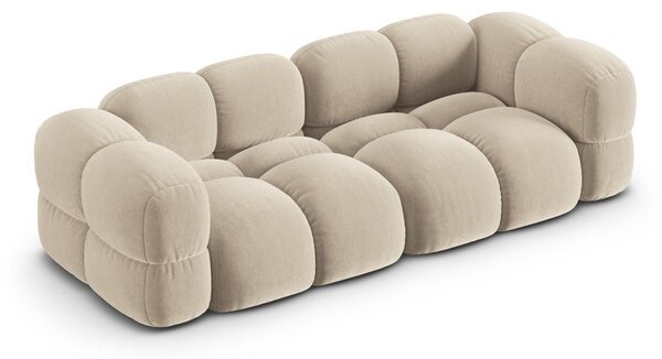 Divano beige con rivestimento in velluto 250 cm Loretto – Cosmopolitan Design