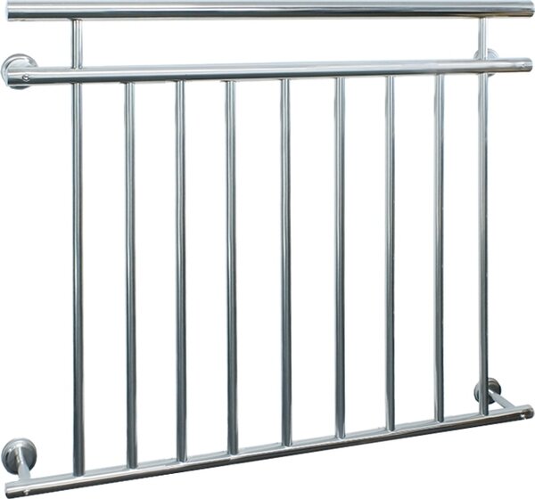 ECD Germany Balcone francese, 90x128 cm, con 9 barre di riempimento, lucido, ringhiera per balcone in acciaio inox