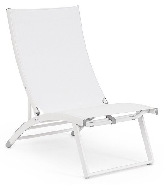 Set 2 Poltrone da Giardino 53x166,5x90 cm in Alluminio Taylor Bianco