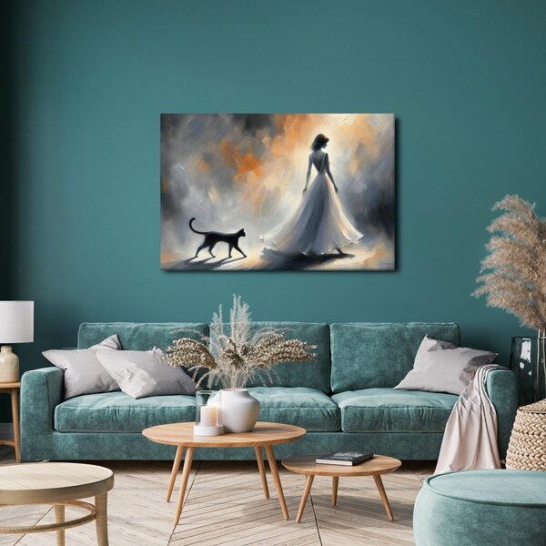 Quadro su tela – Dama nella luce nebbiosa