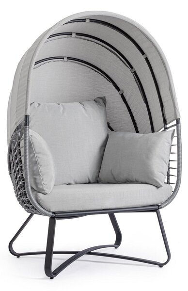 Poltrona con Cuscini da Giardino 100x90x152 cm in Acciaio Eldon Grigio Chiaro