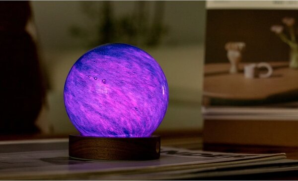 Decorazione luminosa colore naturale scuro con ricarica USB ø 8 cm Galaxy Breeze – Gingko