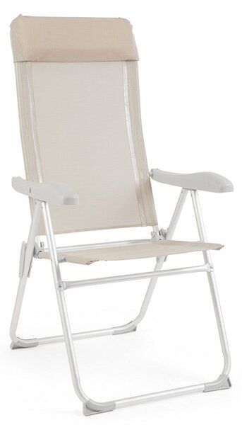 Set 4 Sedie Sdraio Pieghevole 57x65x110 cm in Alluminio Cayo Grigio Ghiaccio