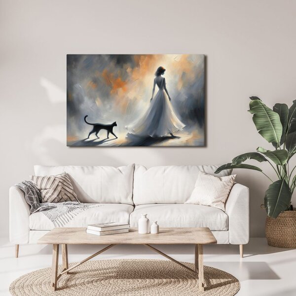 Quadro su tela – Dama nella luce nebbiosa
