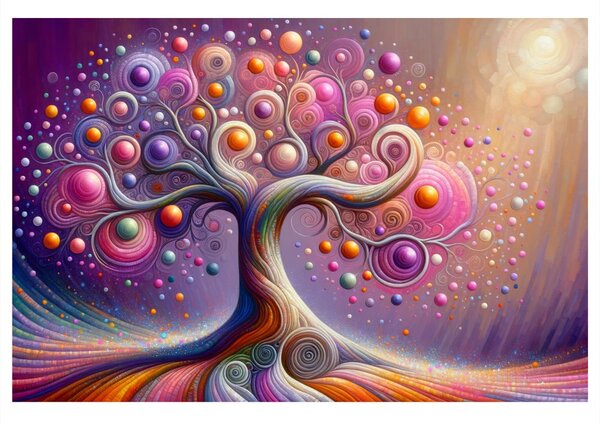 Quadro su tela – Albero della vita magico a colori