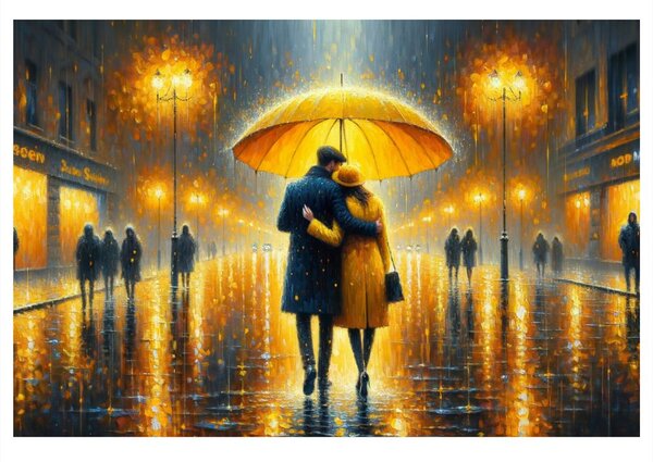 Quadro su tela – Romanticismo sotto l'ombrello